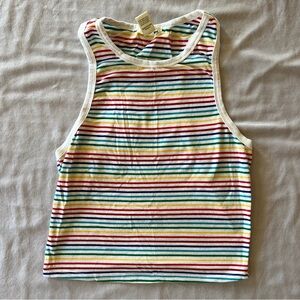 rainbow cropped tank top